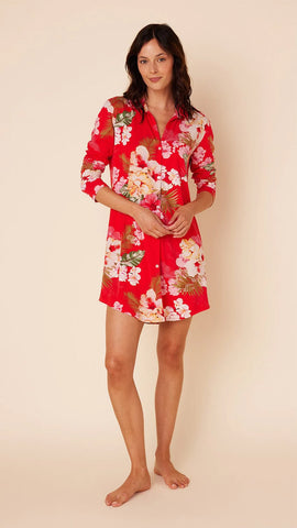 Holiday Hibiscus Pima Knit Night Shirt