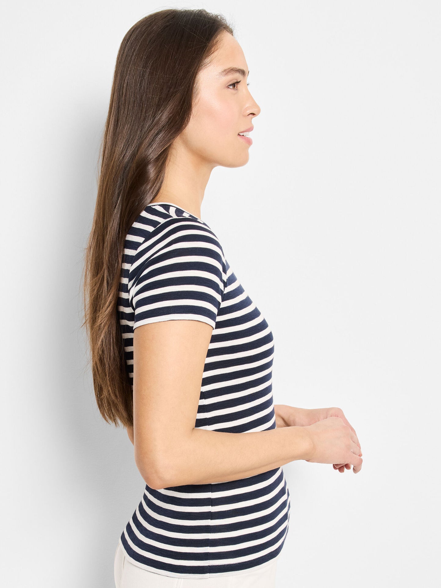Short Sleeve Scoop Neck Striped Tee