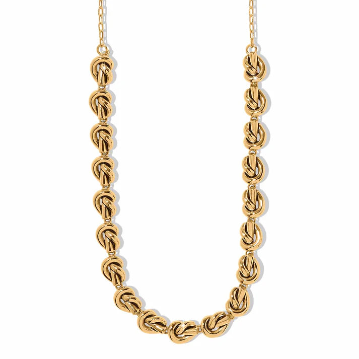 Interlok Single Knot Gold Collar Necklace