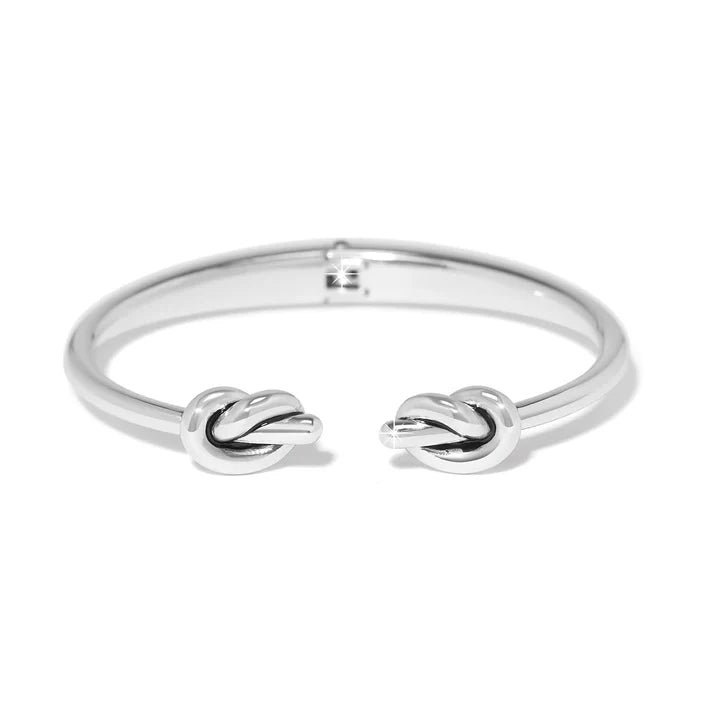 Interlok Single Knot Hinged Bangle -Silver
