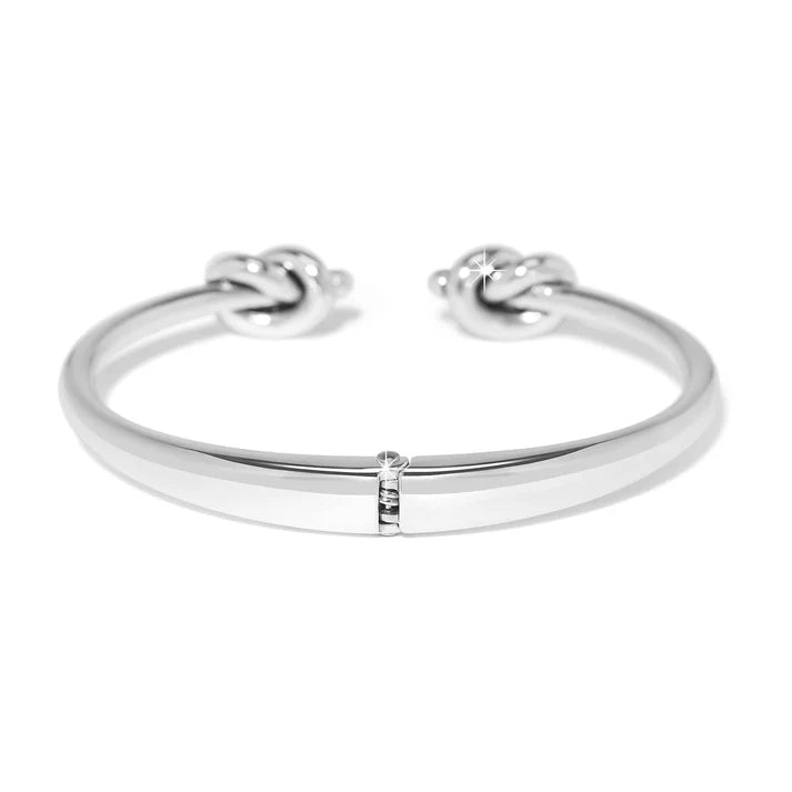 Interlok Single Knot Hinged Bangle -Silver