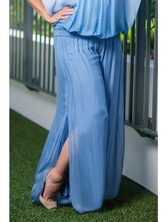 Eva Silk Side Slit-Jeans