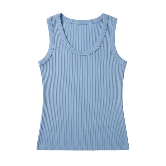 Ribbed Scoop Neck Tank