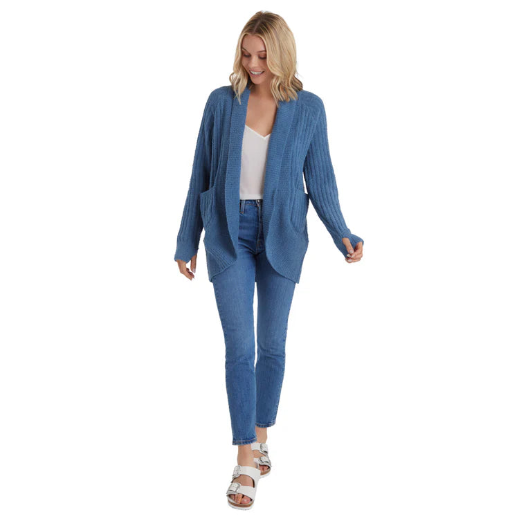 Solid Rib Marshmallow Cocoon Cardigan