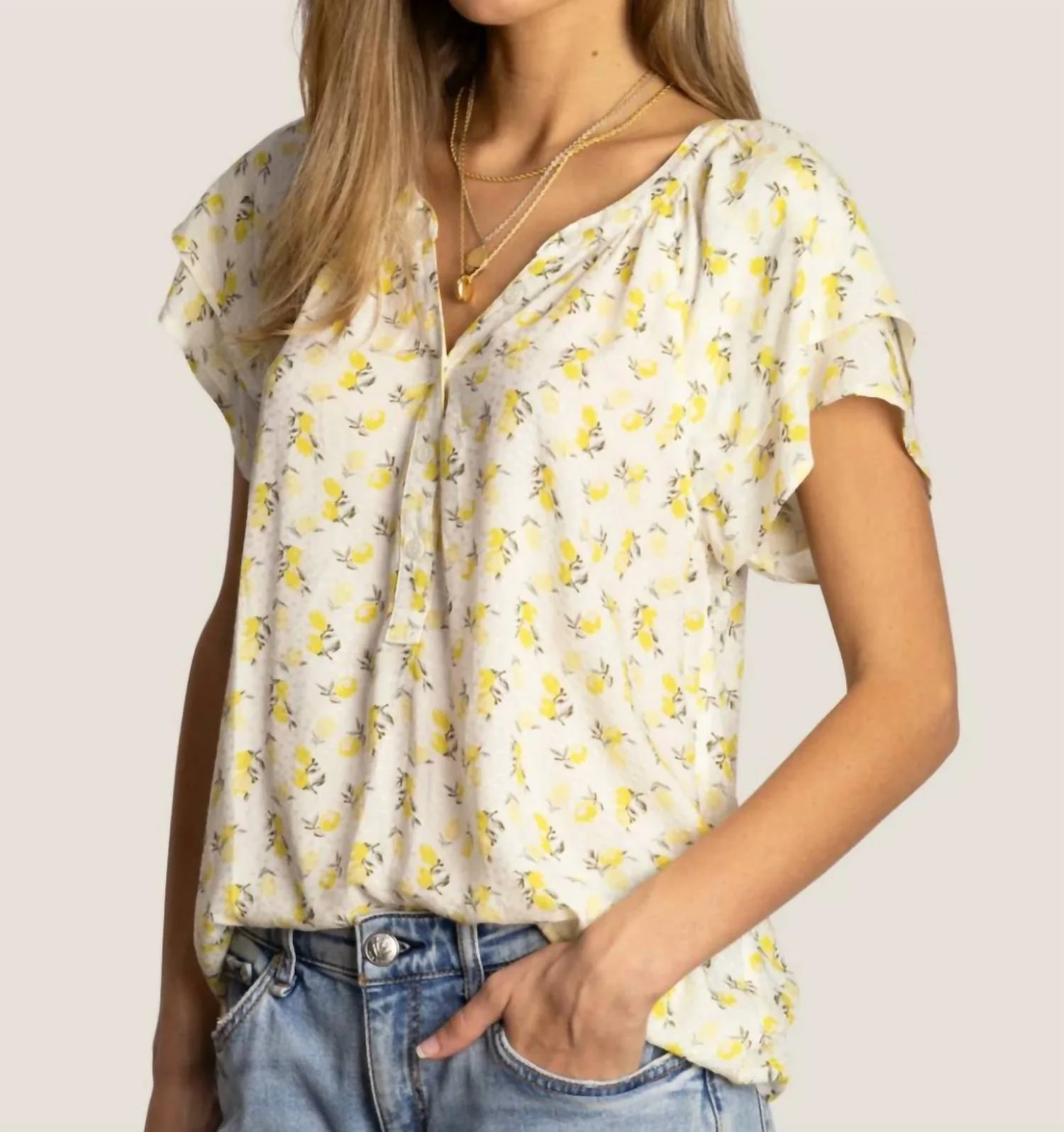 Lemons Charlie Ruffle Top