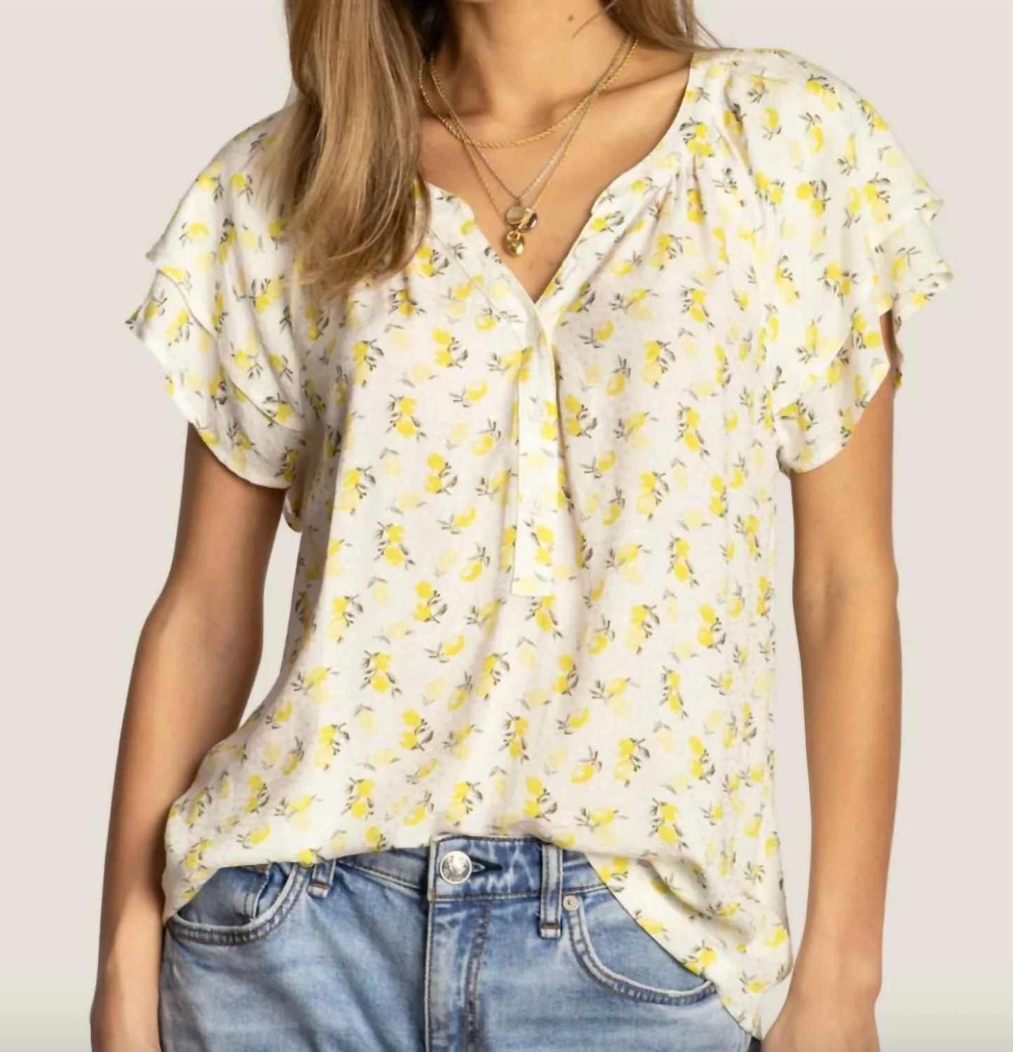 Lemons Charlie Ruffle Top