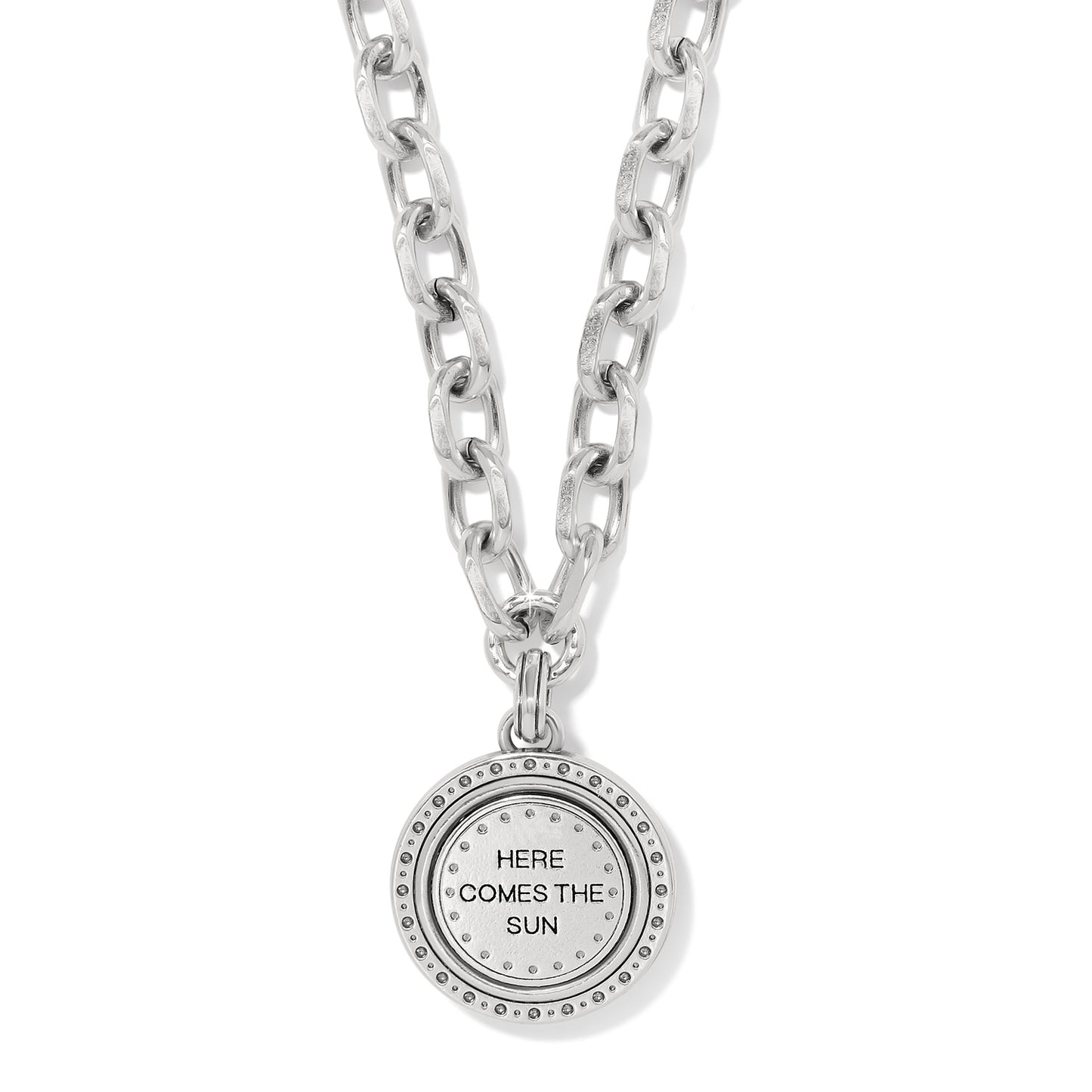 Mosaic Round 2 Tone Pendant Necklace