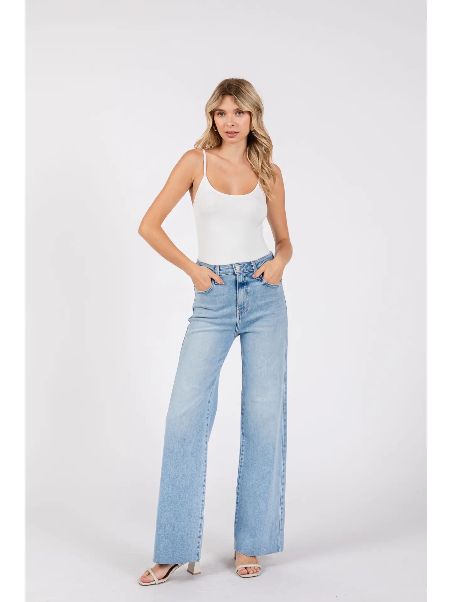 Paola A-Line Scissor Cut Hem Jean