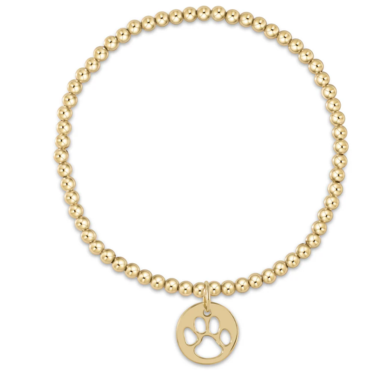 Classic Gold 3mm Bead - Paw Print