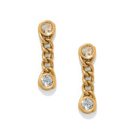 Trust Life Gold Post Drop Earrings