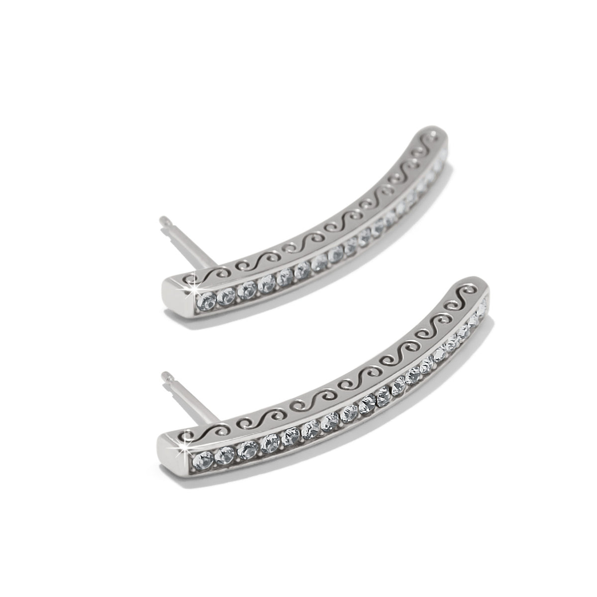 Meridian Geo Bar Silver Post Earrings