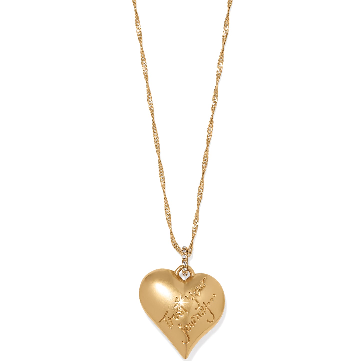 Trust Your Journey Heart Gold Necklace