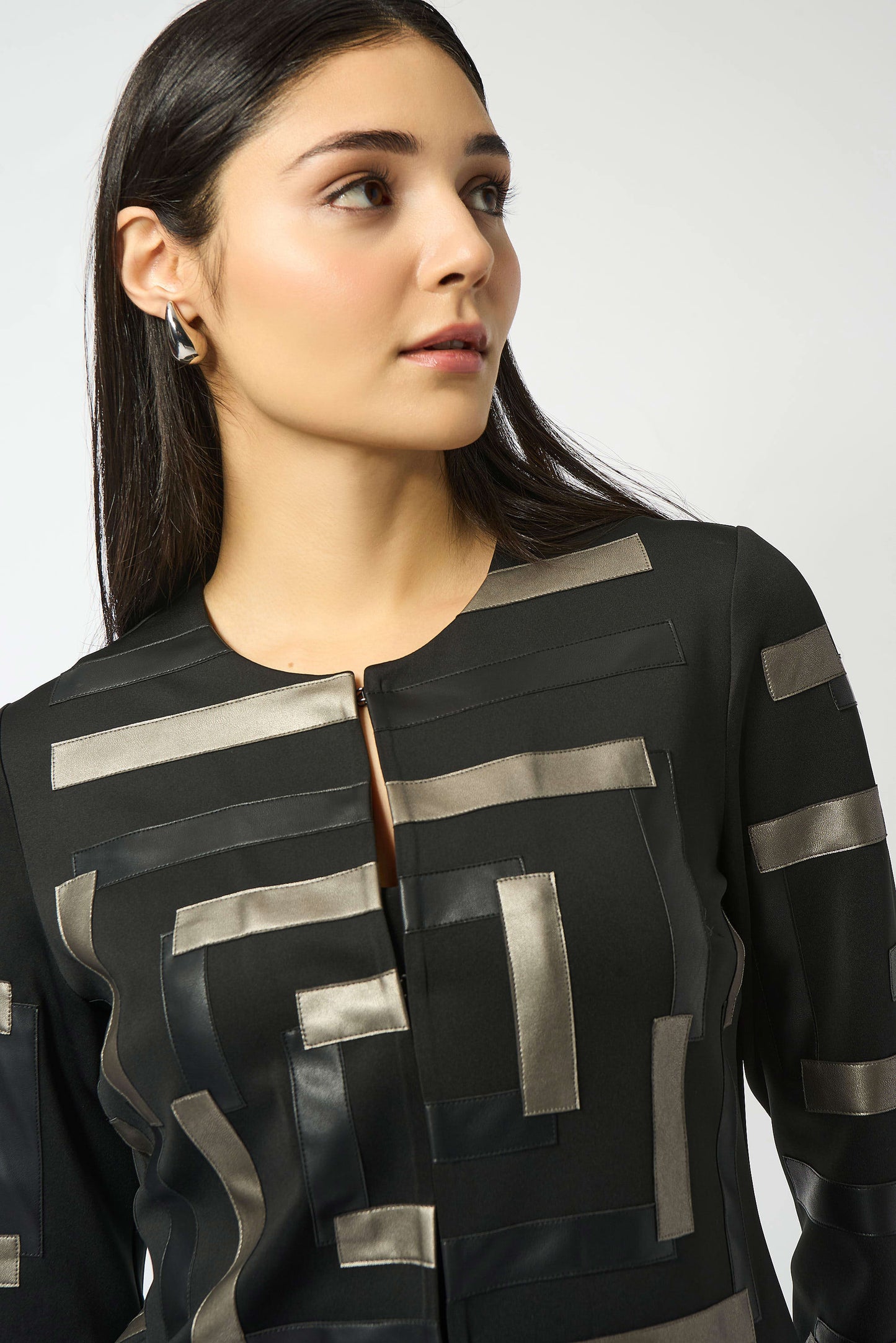 Scuba and Faux Leather Jacket