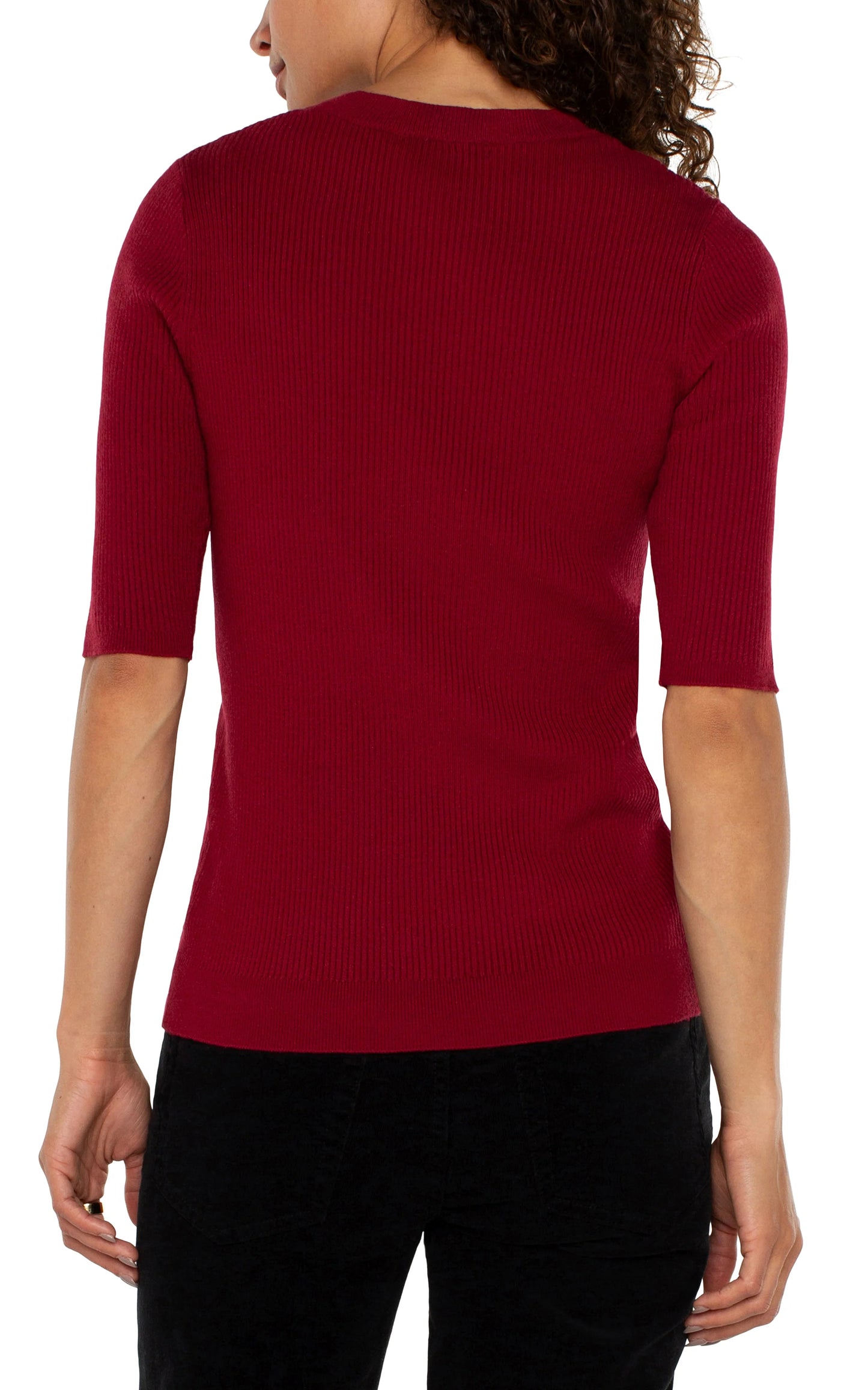 Elbow Sleeve Crew Neck Sweater