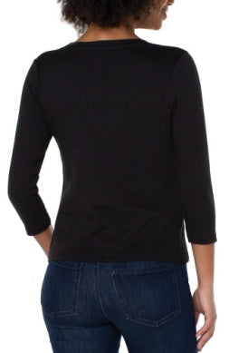 3/4 Scoop Neck Knit Tee