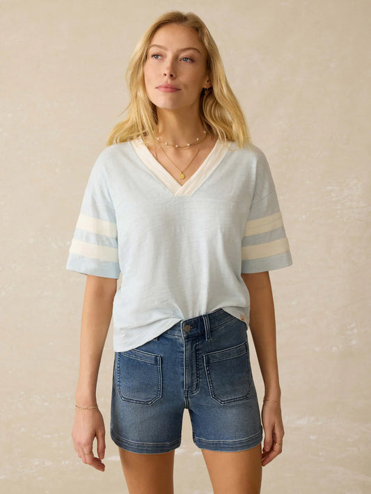 Sunwashed Slub Varsity Tee