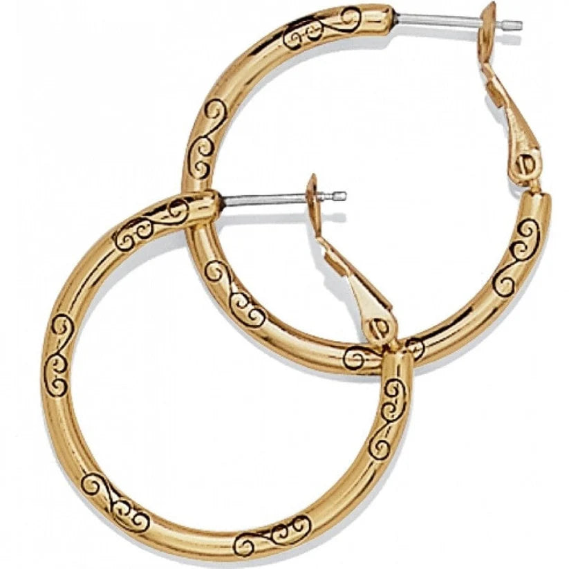 Small Charm Hoop Earrings - Gold