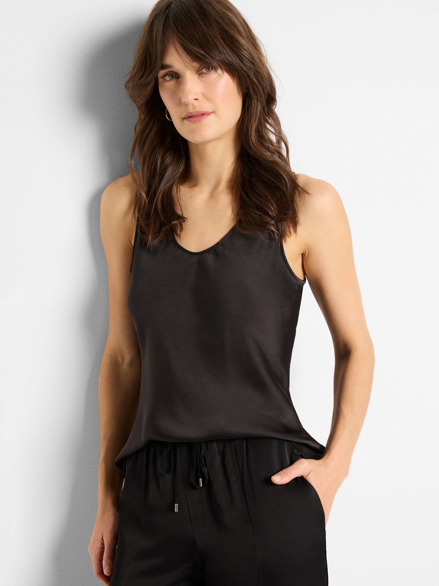 Day Gloss Woven Scoop Tank