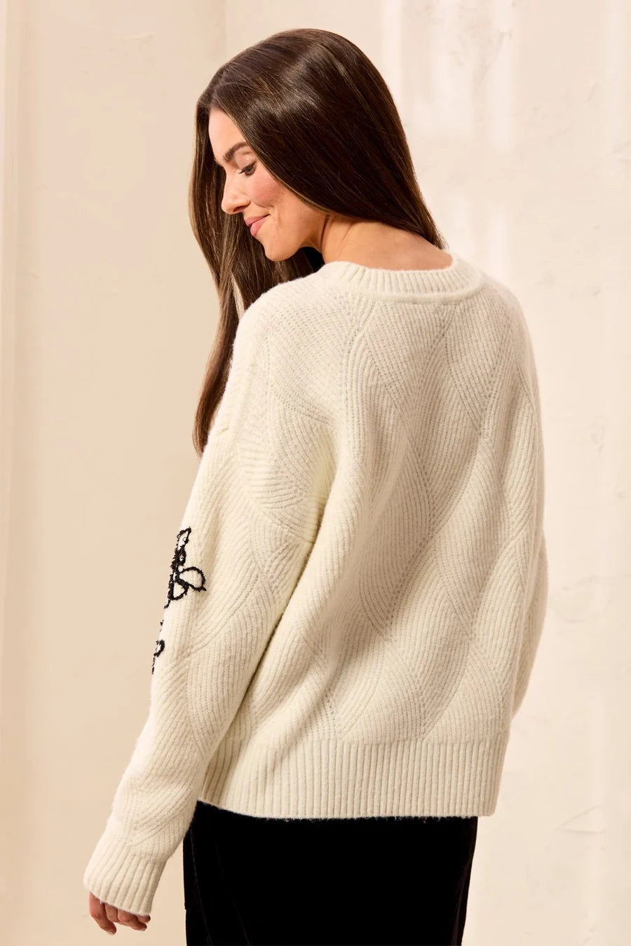 Embroidered Floral Knit Sweater