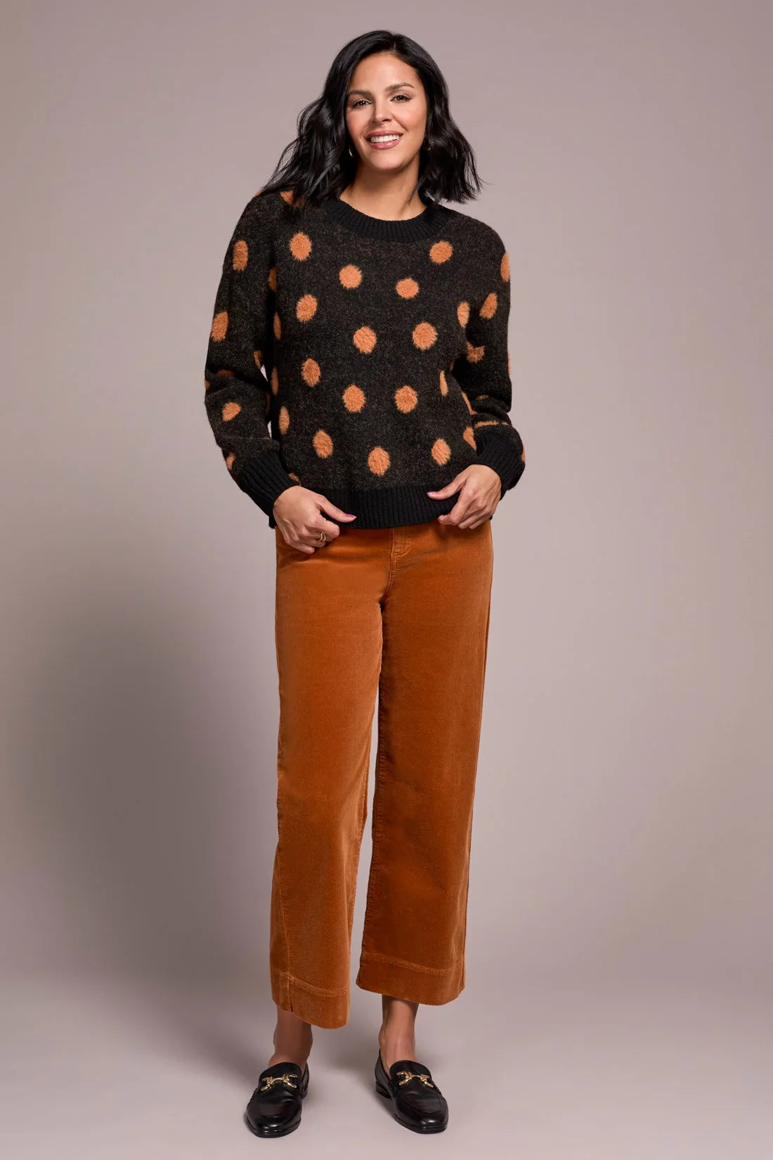 Polka Dot Crew Neck Sweater