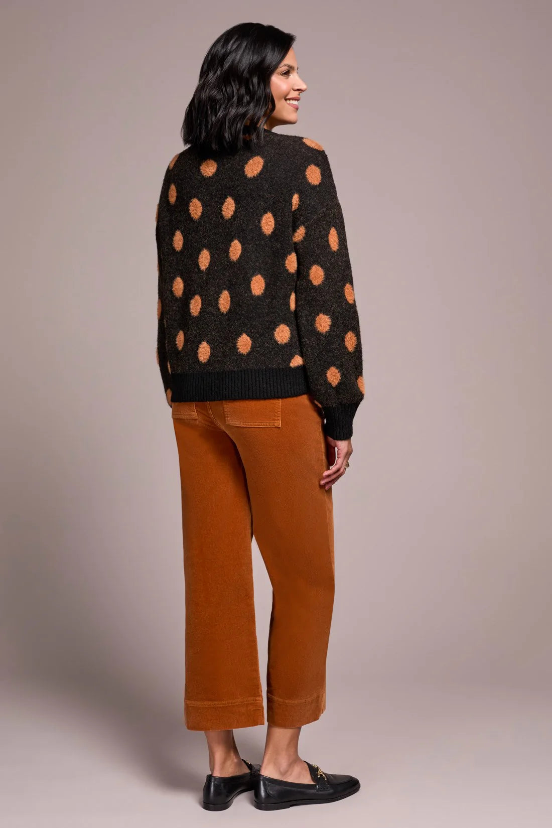 Polka Dot Crew Neck Sweater