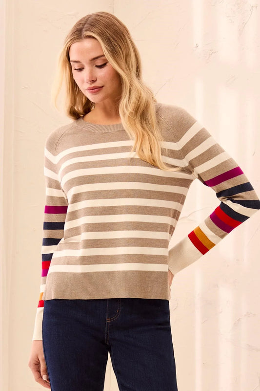 Crew Neck Striped Sweater