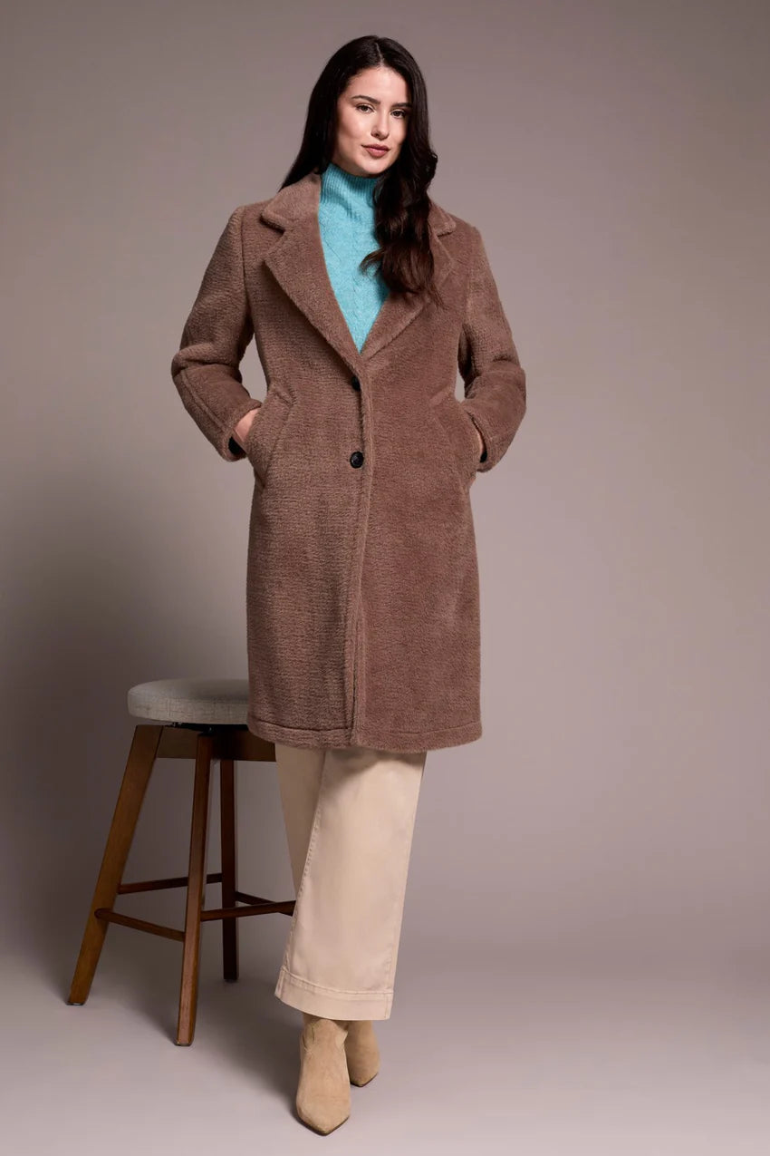 Soft Plush Button Front Coat
