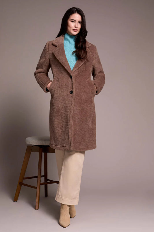 Soft Plush Button Front Coat
