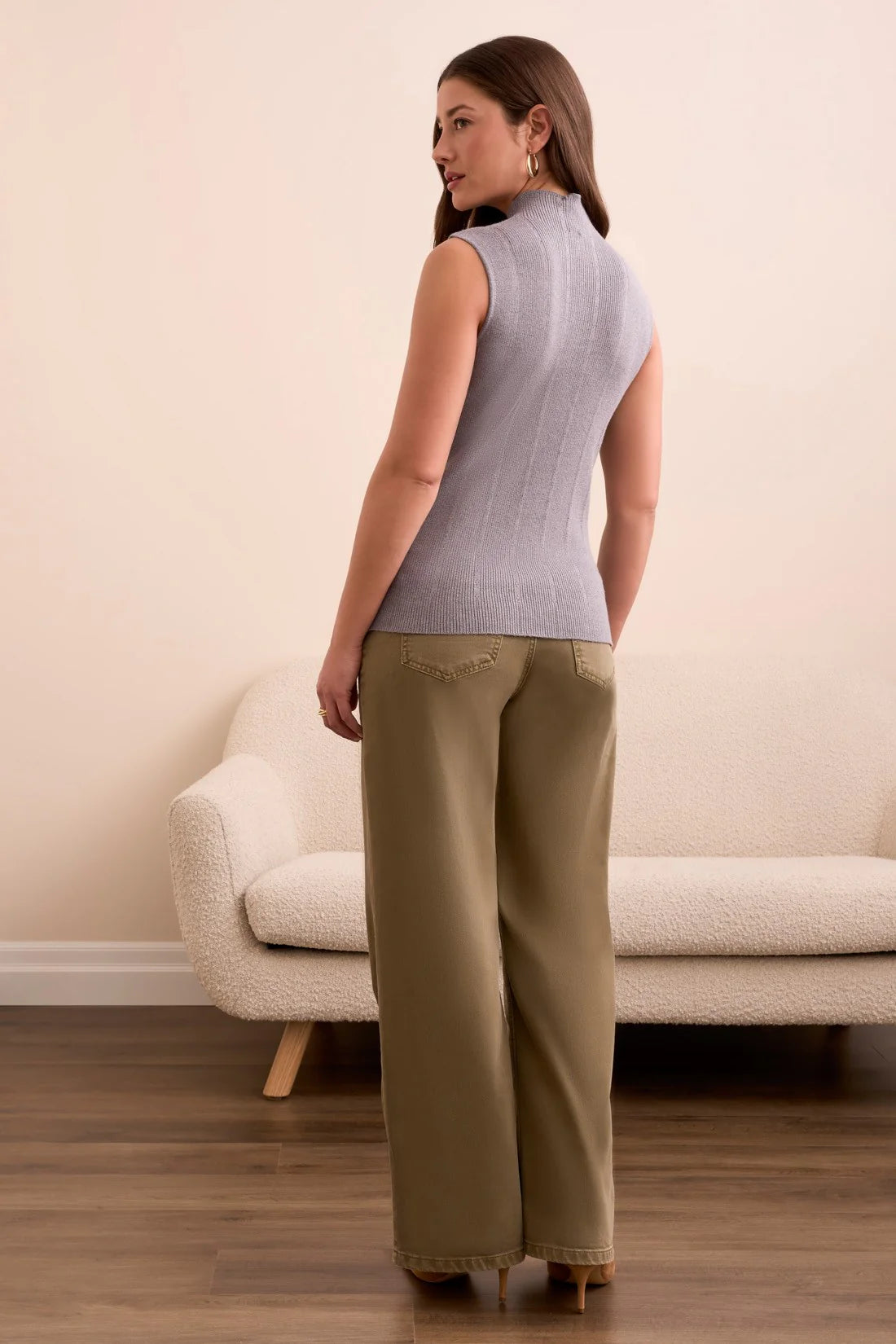 Sleeveless Mock Neck Top