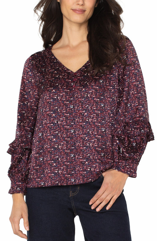 Long Sleeve Woven Blouse