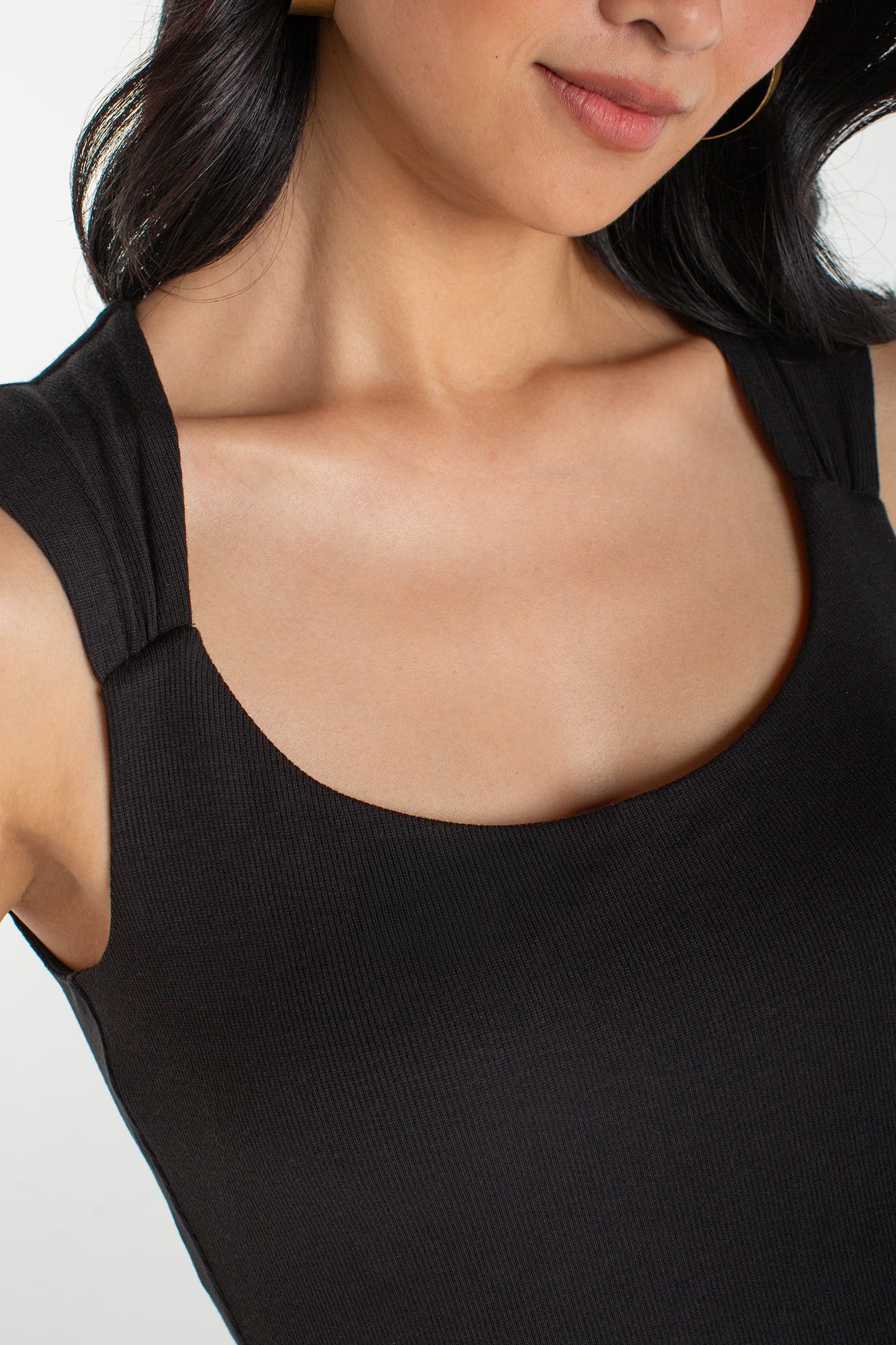 Sleeveless Built-In Bar Knit Top