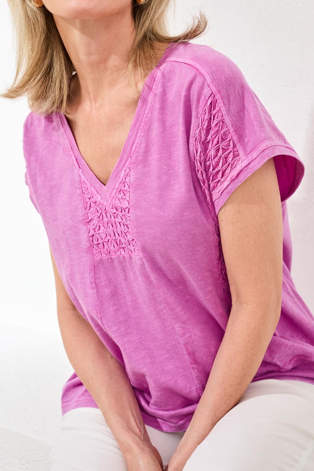 Cap Sleeve V-Neck Top