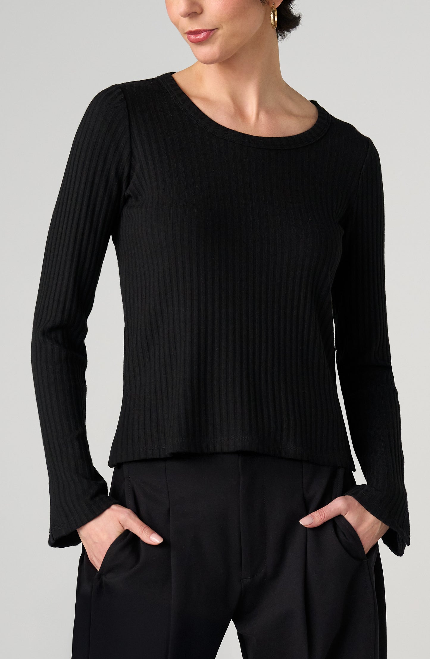 Long Sleeve Scoop Neck Knit Top