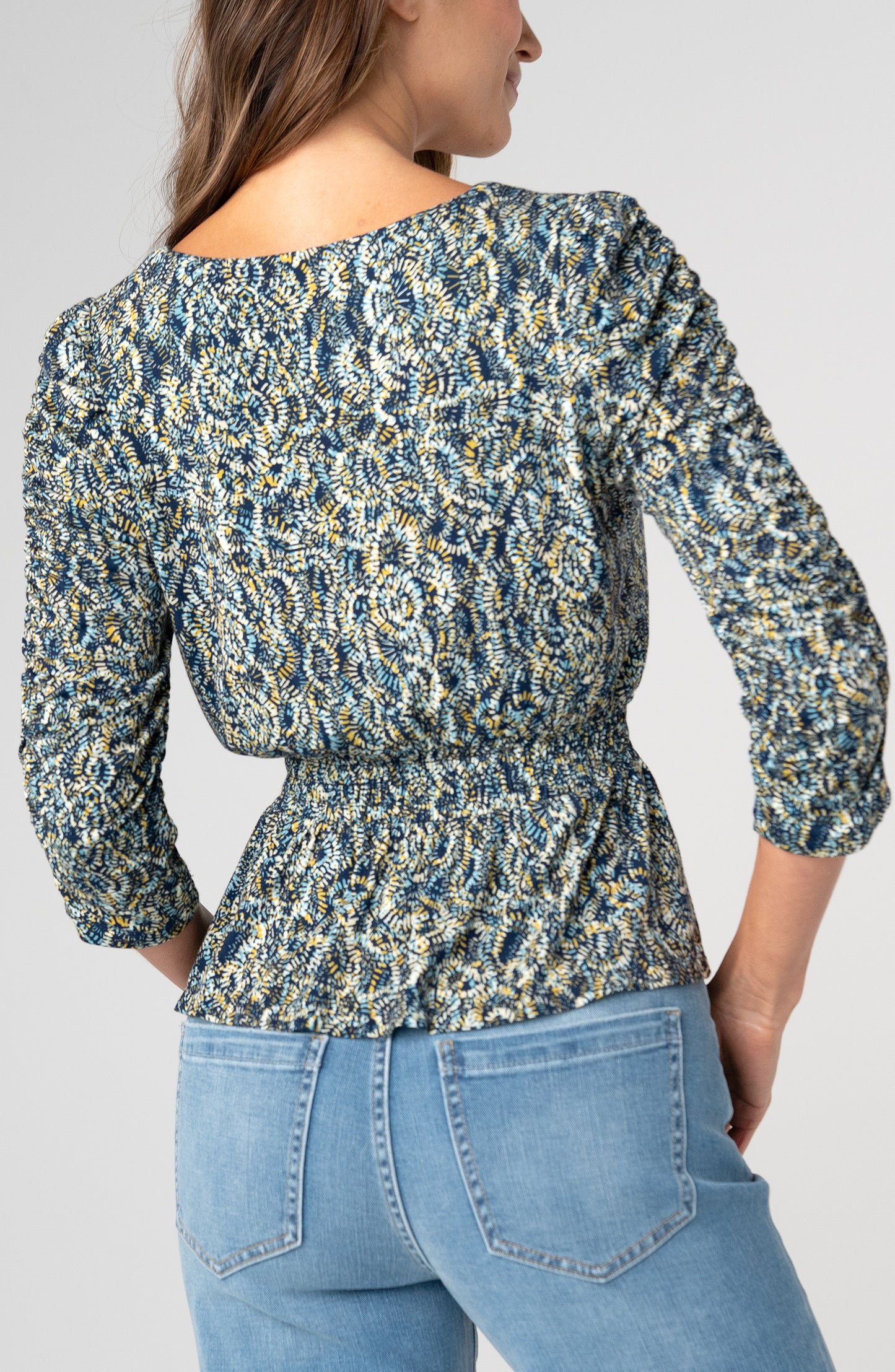 Ruched Sleeve Knit Top