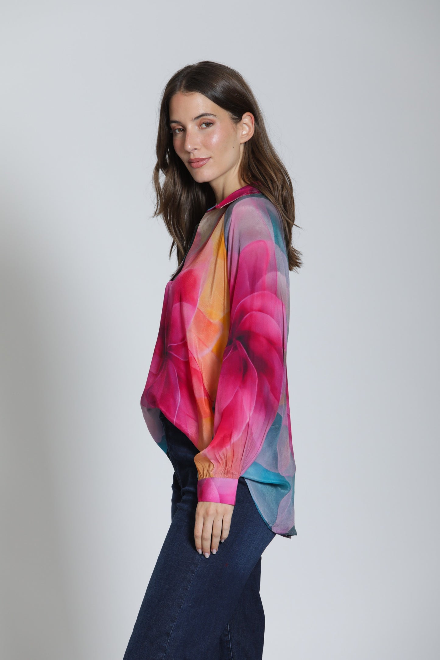 Half Placket Pullover Blouse