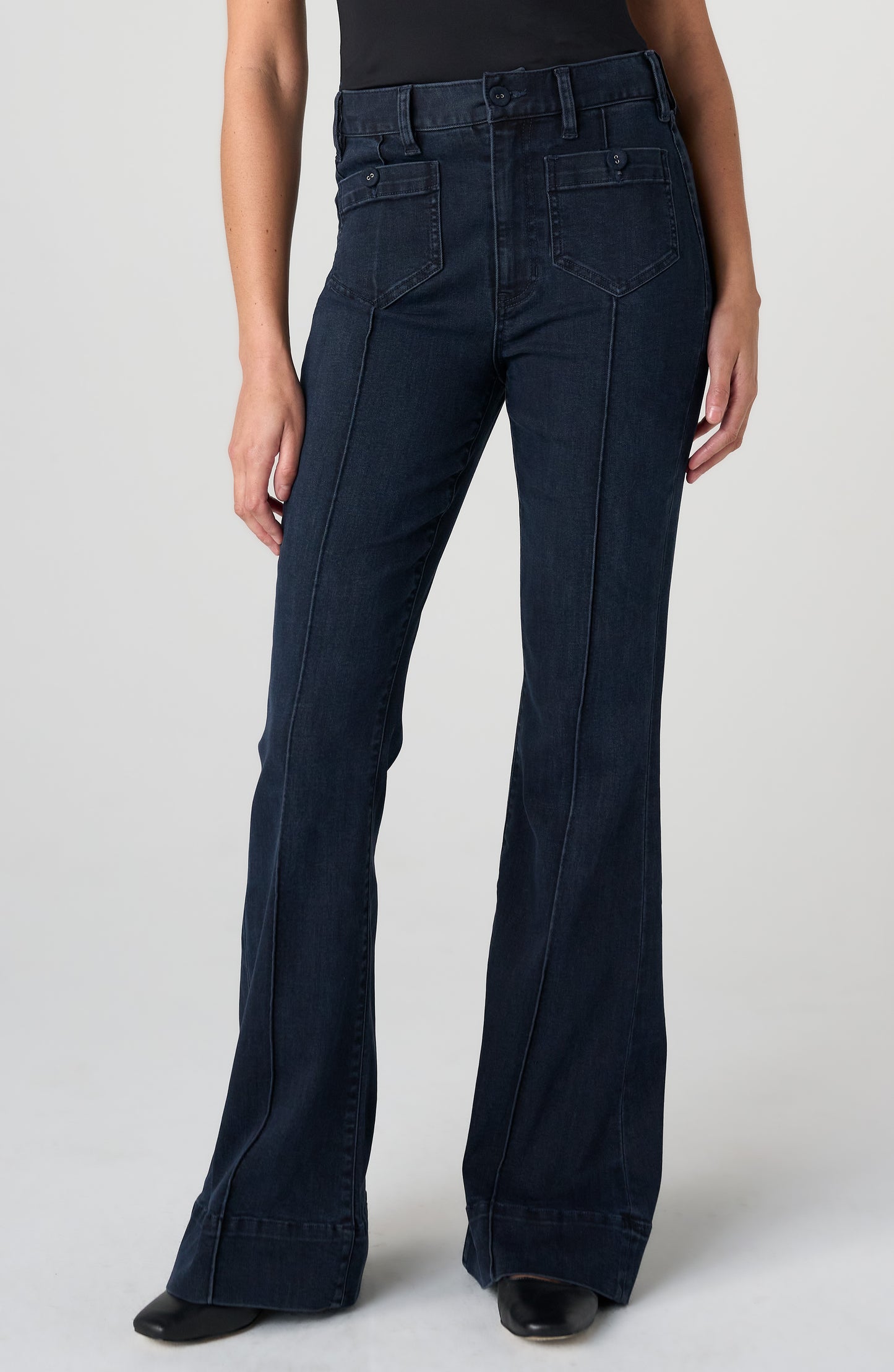 Hannah Hi Rise Flare Jean with Patch Pockets