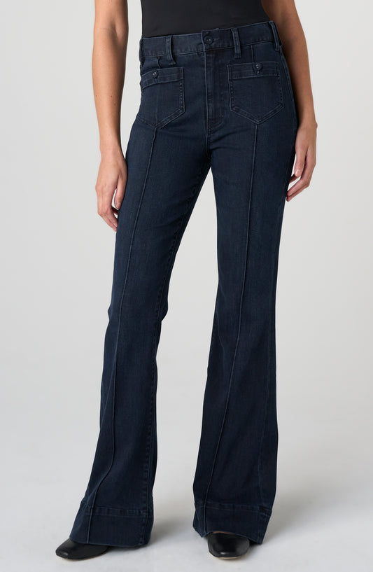 Hannah Hi Rise Flare Jean with Patch Pockets