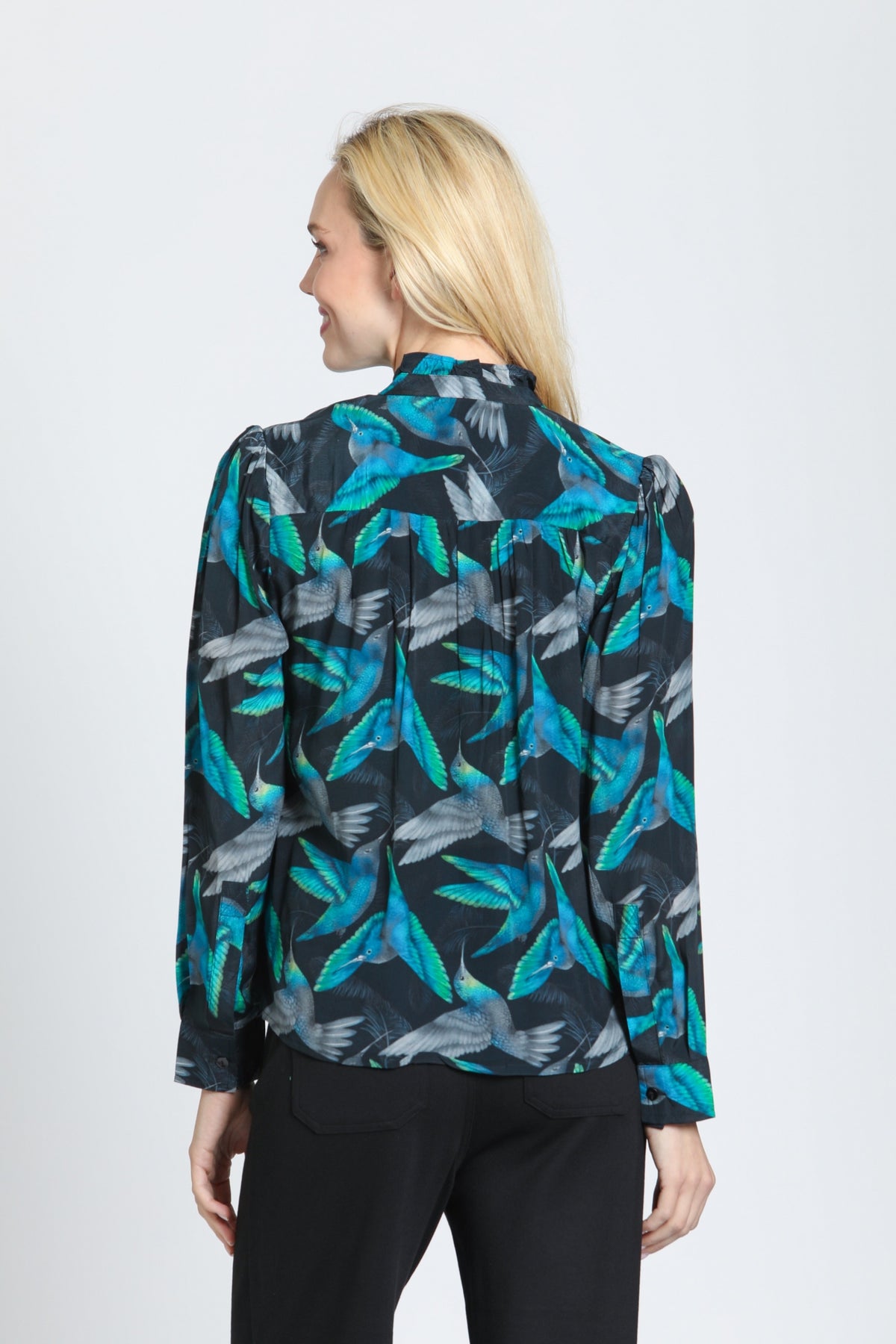 Ruffle Half Placket Blouse