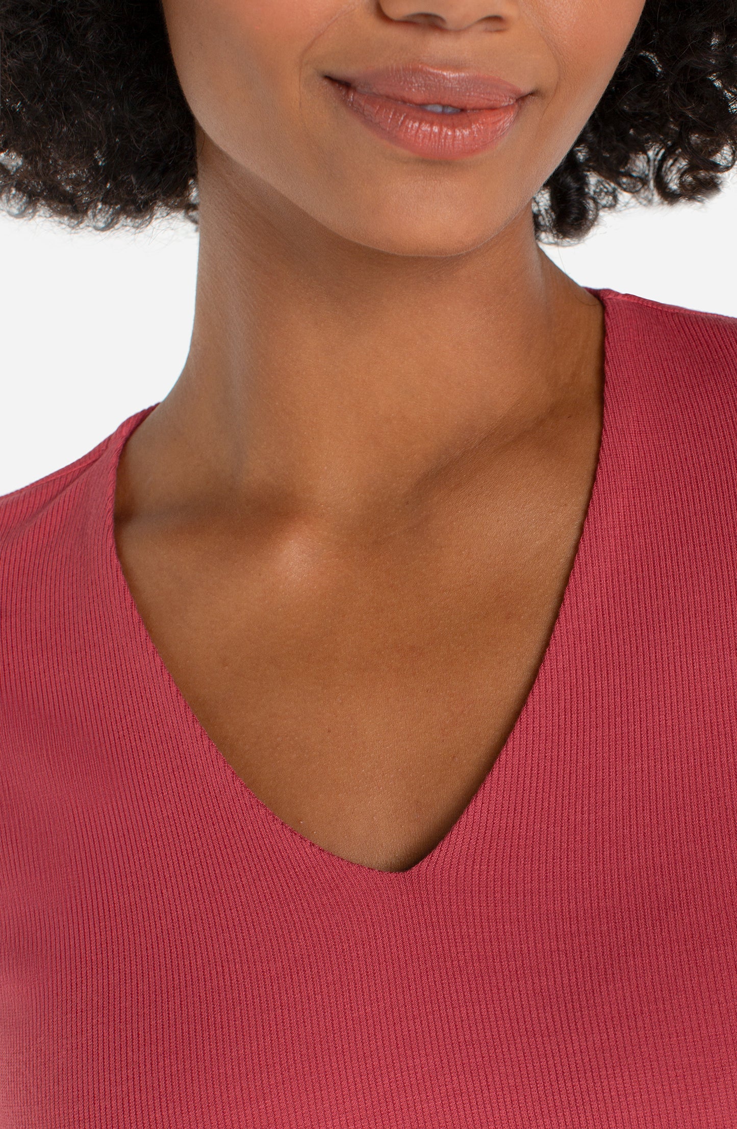Double Layer V Neck Rib Top
