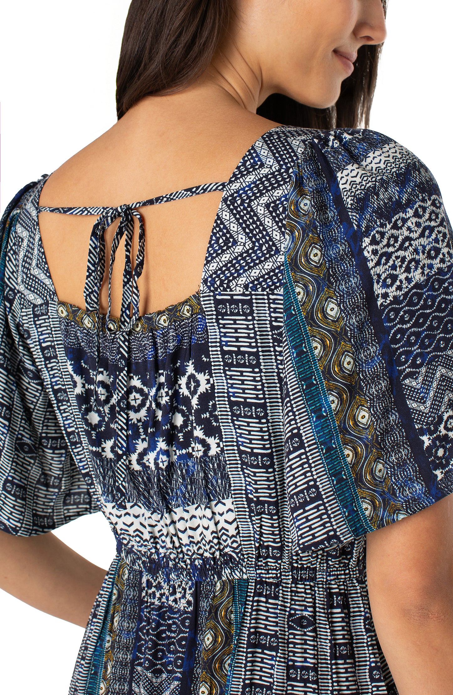 Elbow Sleeve Maxi Dress