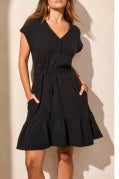 Cap Sleeve Dress with Pockets