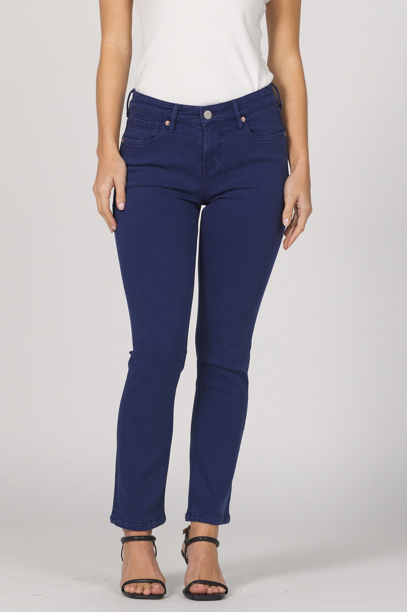 Blaire Mid-Rise Slim Straight Jeans