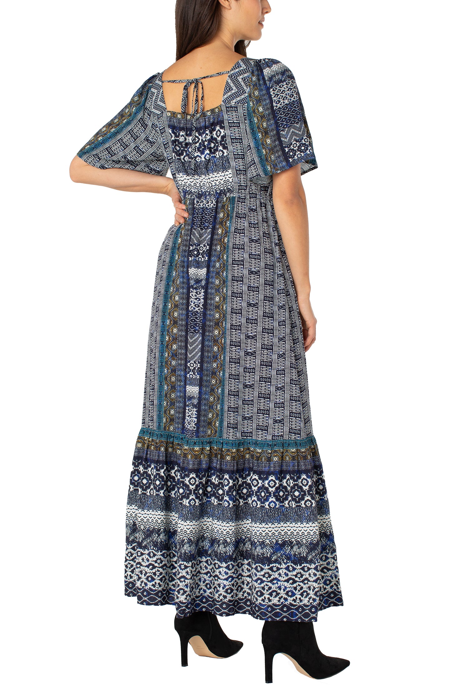 Elbow Sleeve Maxi Dress