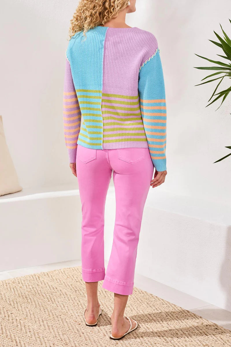 Multi Stripe Boatneck Sweater