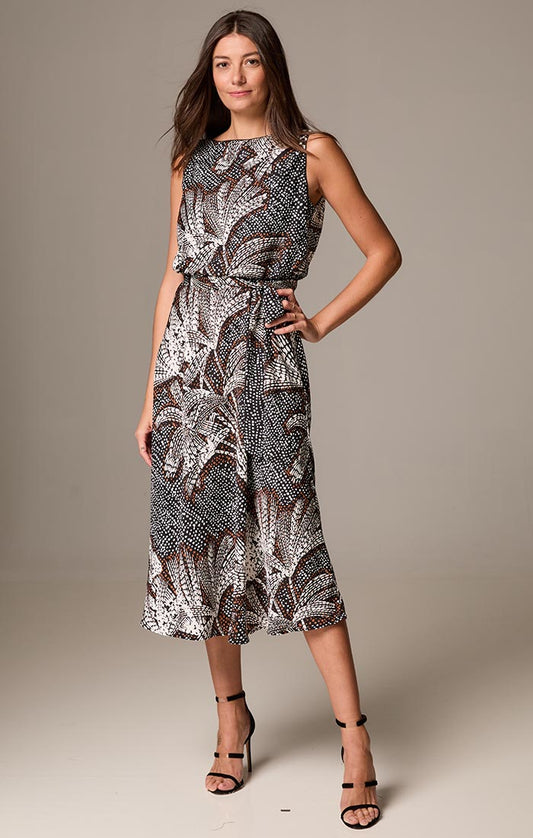 Dotty Palms Boat Neck Bianca Dress
