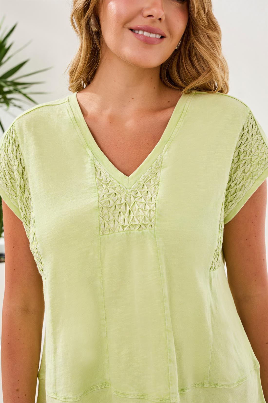 Cap Sleeve V-Neck Top