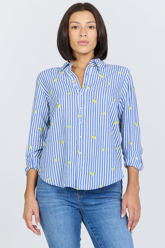 Lolita Striped Lemon Embroidered Blouse