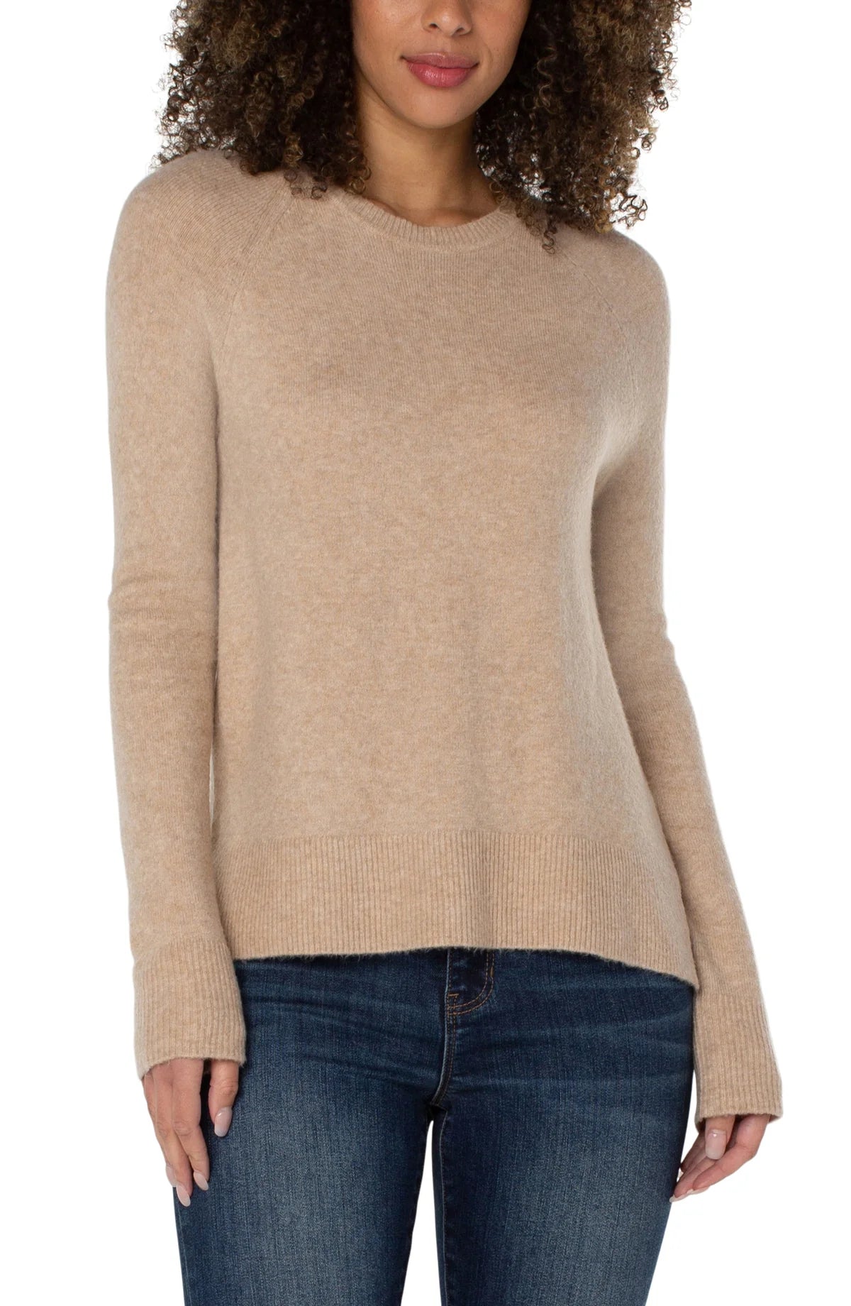 Raglan Sweater with Side Slits