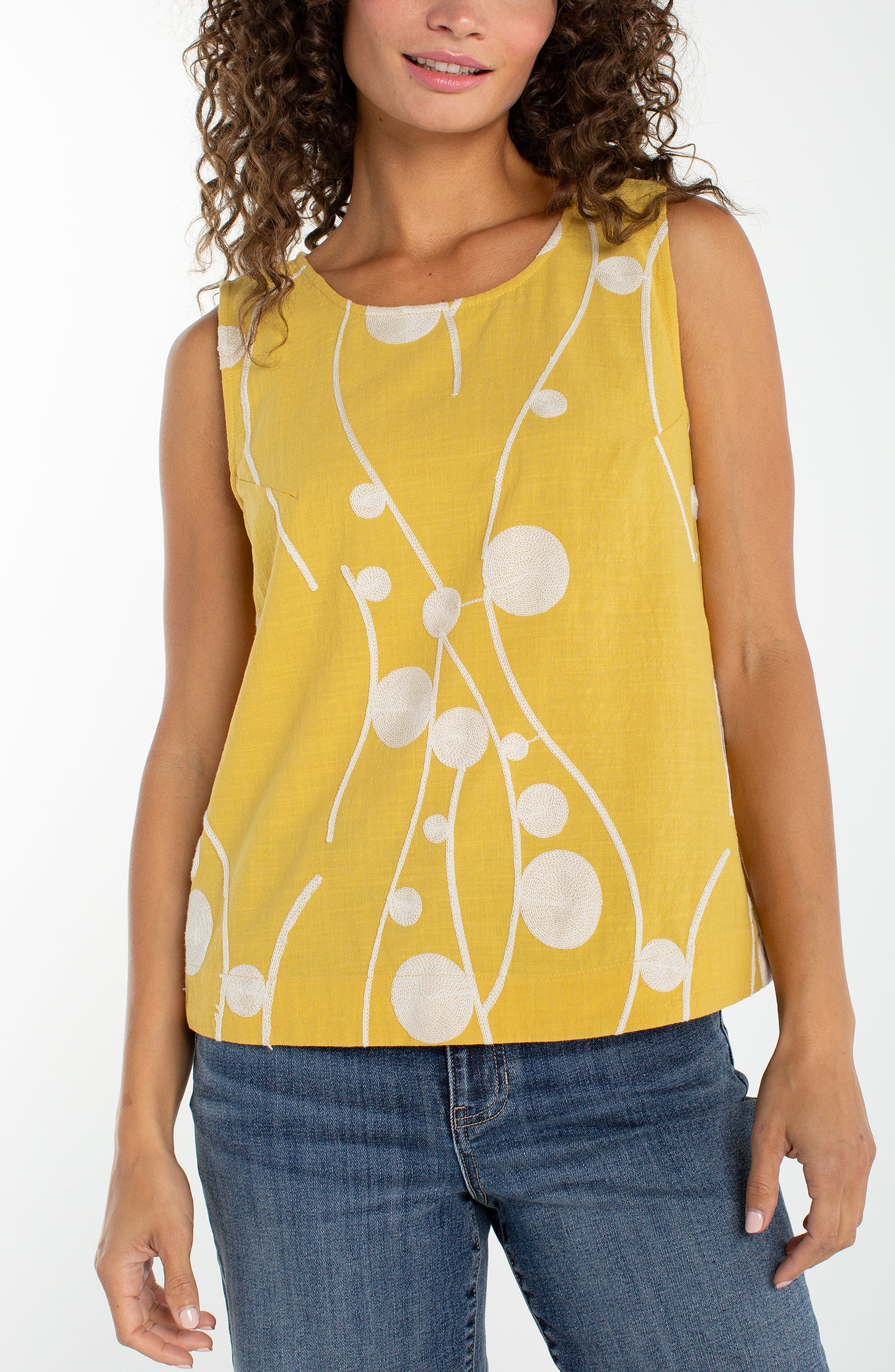 Sleeveless Button Back Top