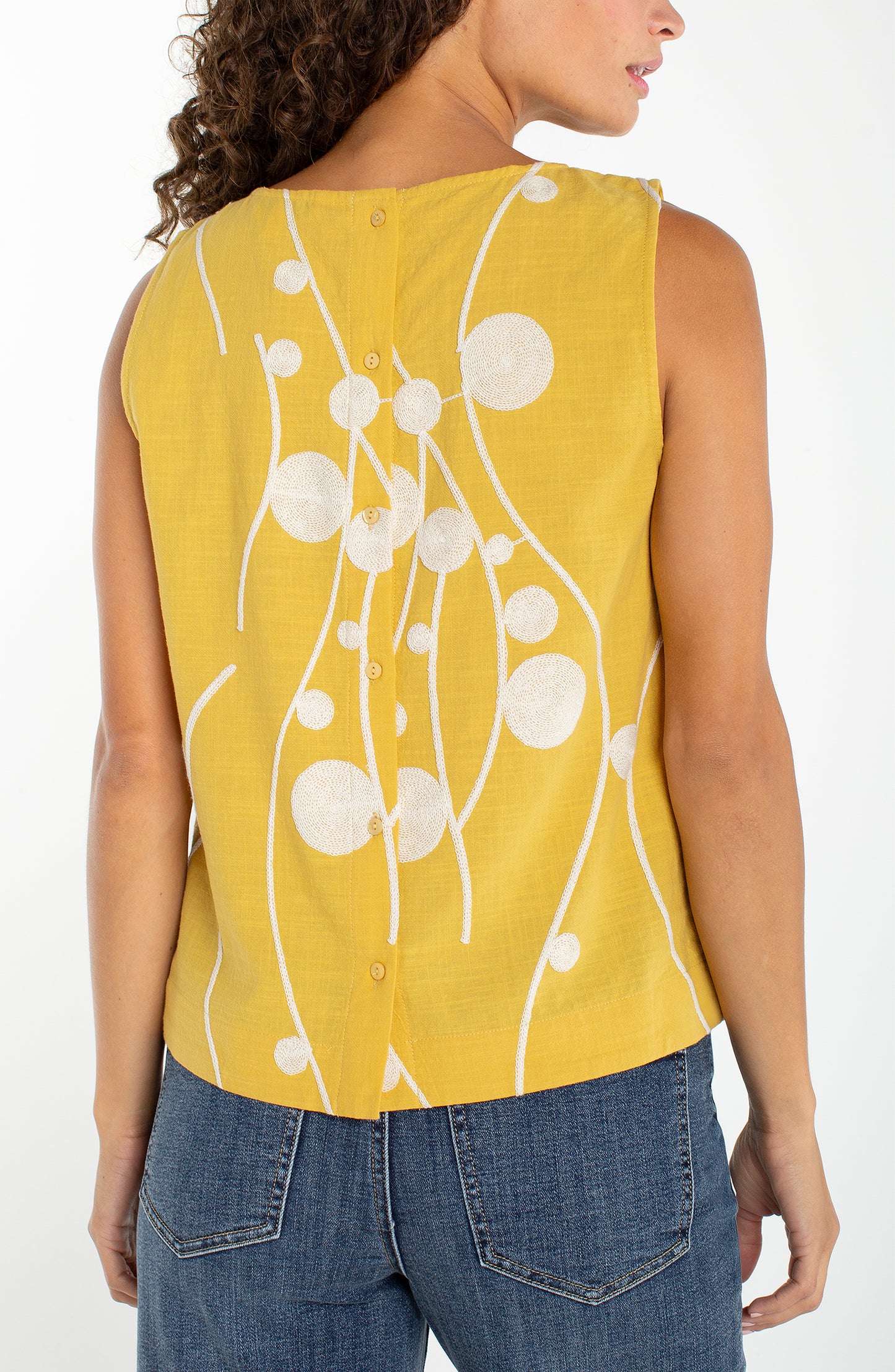 Sleeveless Button Back Top